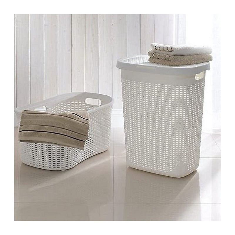 Addis 50 Litre Calico Faux Rattan Hamper - 515153 - Stylish Storage Solution
