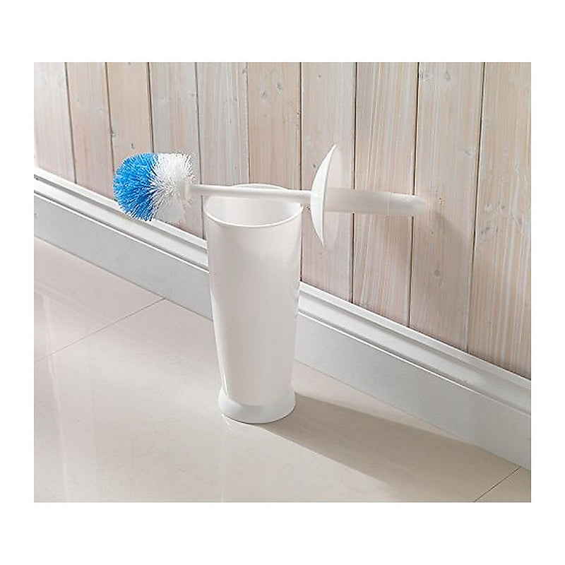 Addis Closed Toilet Brush Set, Plastic, White - 510284 - Ideal for Modern Bathrooms