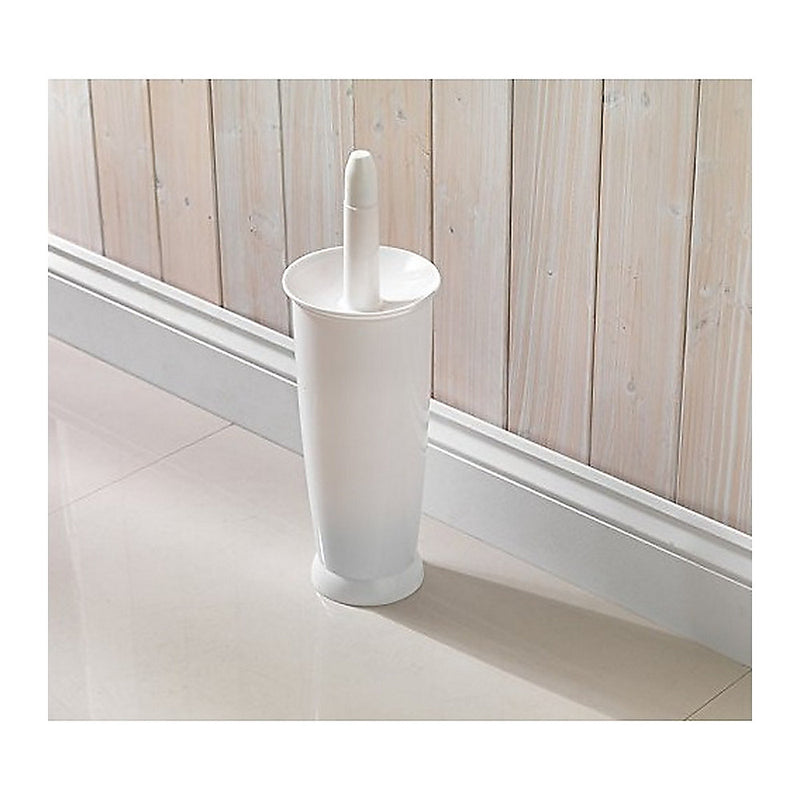 Addis Closed Toilet Brush Set, Plastic, White - 510284 - Ideal for Modern Bathrooms