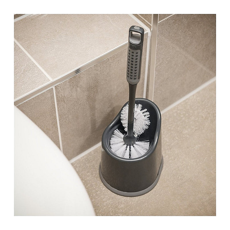 Addis ComfiGrip Toilet Brush And Holder Set - Graphite - 517707 - Essential Bathroom Tool