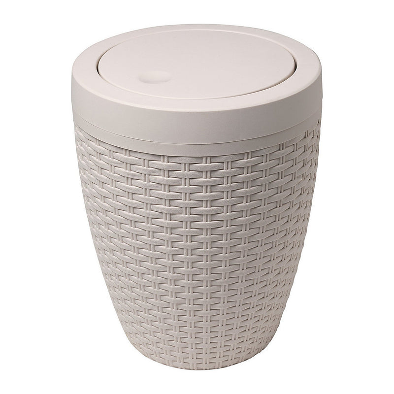 Addis Faux Rattan Round Bathroom Bin - 515799