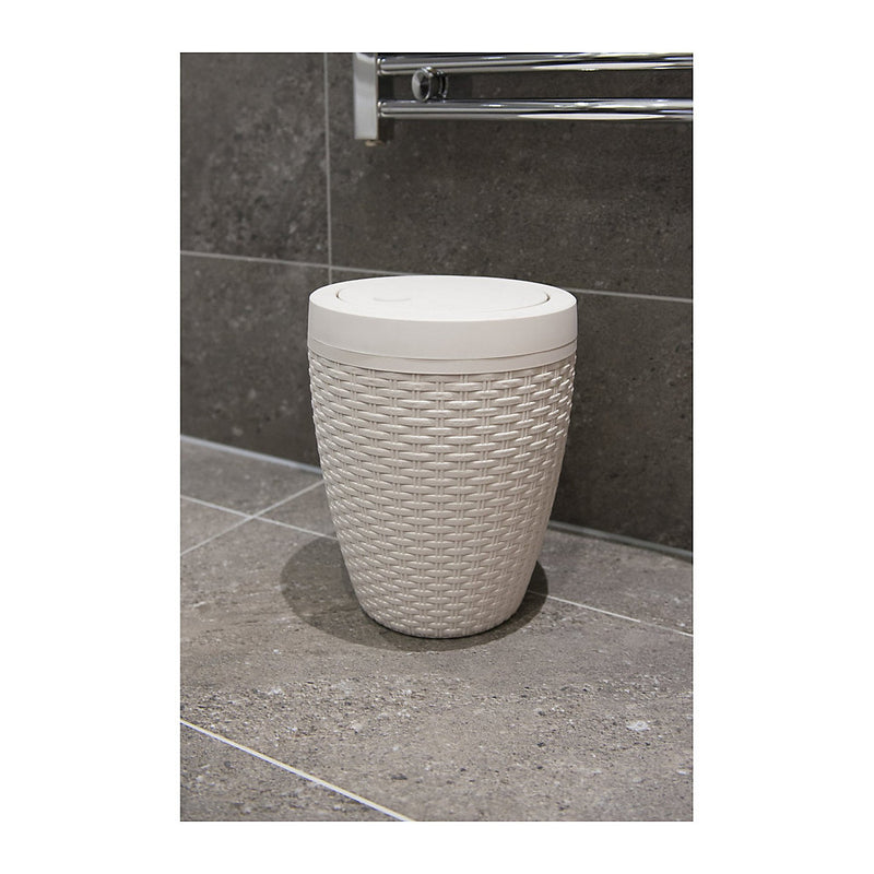 Addis Faux Rattan Round Bathroom Bin - 515799