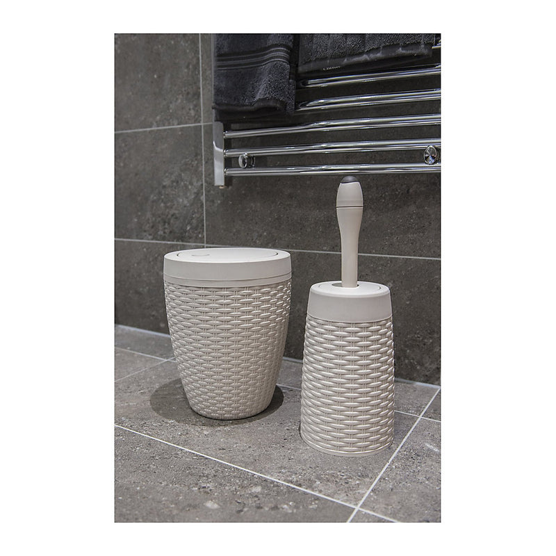 Addis Faux Rattan Round Bathroom Bin - 515799
