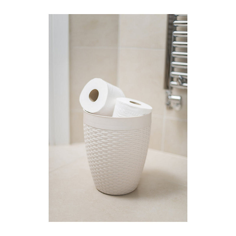 Addis Faux Rattan Round Bathroom Bin - 515799