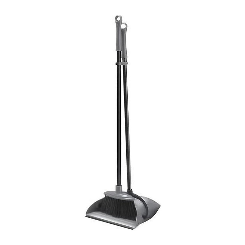 Addis Folding Long Handle Dustpan And Brush Set - Graphite - 508863 - Perfect for Quick Cleanups