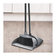 Addis Folding Long Handle Dustpan And Brush Set - Graphite - 508863 - Perfect for Quick Cleanups