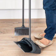 Addis Folding Long Handle Dustpan And Brush Set - Graphite - 508863 - Perfect for Quick Cleanups