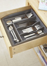 Addis Plastic Drawer Organiser, Metallic, 40 x 38.5 x 6 cm - 510855 - Perfect for Organising Drawers