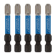 Draper Expert Cross Slot/PH Type Impact Screwdriver Bits, No.3 x 50mm, 1/4" Hex Draper - Town Tools 