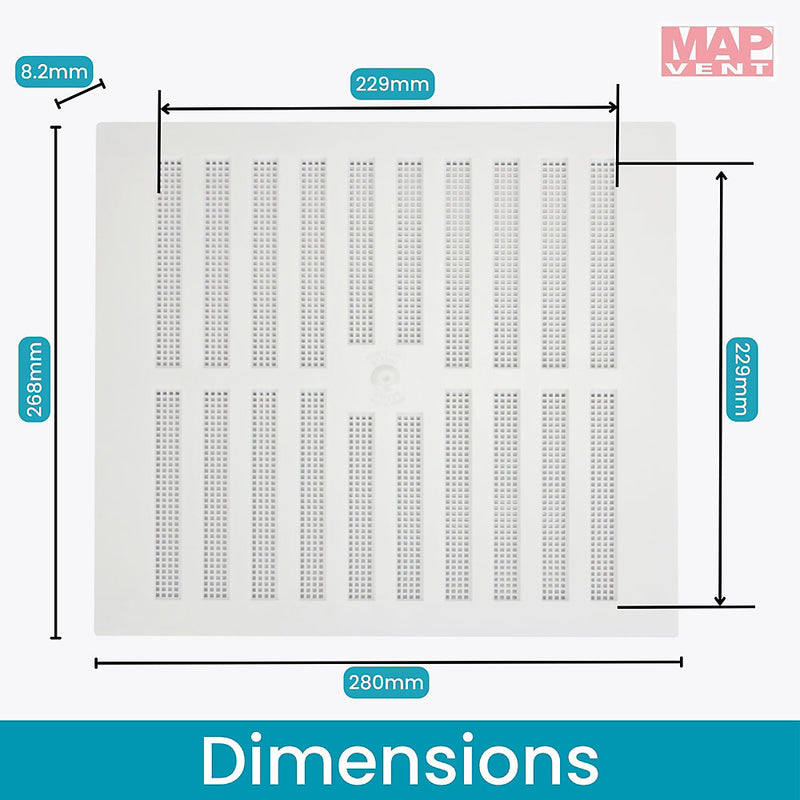 Adjustable 9x9 Louvre With FlyScreen White