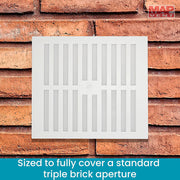Adjustable 9x9 Louvre With FlyScreen White