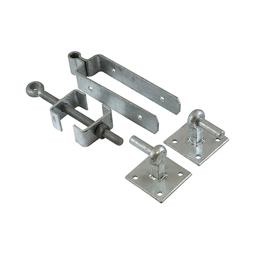 TIMCO Adjustable Gate Hinge Set With Hook On Plate Hot Dipped Galvanised