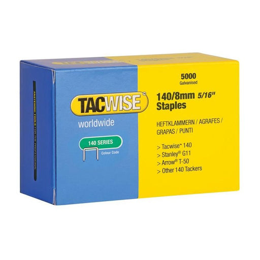 Tacwise 140 Galvanised Staples 8mm (Pack 5000) Tacwise - RockBottom Northampton