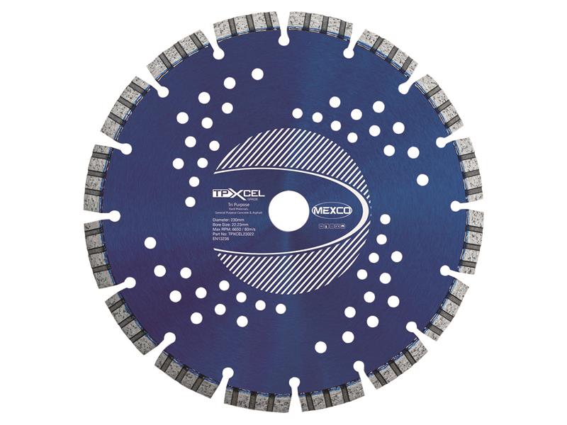 MEXCO - XCEL Grade Tri-Purpose Diamond Blade 230 x 22mm