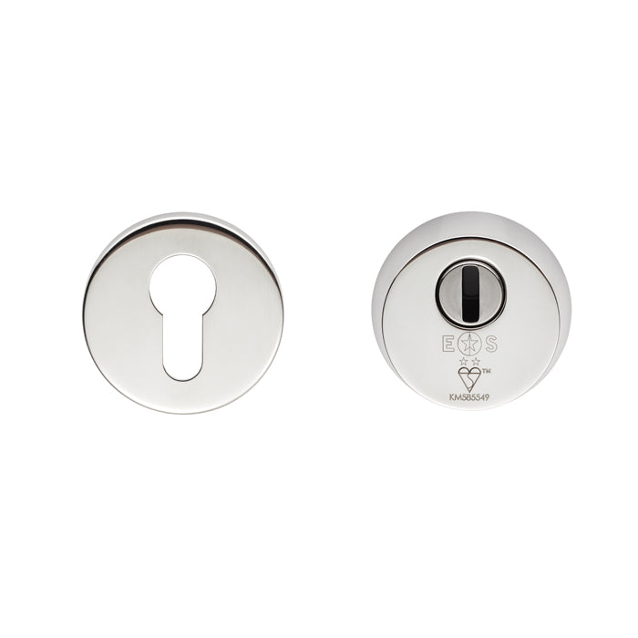 2 Star Security Escutcheon Set - Bright Stainless Steel 54