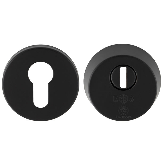 2 Star Security Escutcheon Set - Matt Black