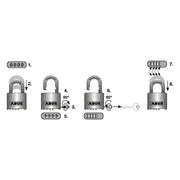 Abus Mechanical 190/60 60mm Heavy-Duty Combination Padlock Closed Shackle (4-Digit) Carded ABUS Mechanical - RockBottom Northampton 
