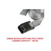 Master Lock Lashing Strap with Metal Buckle, Grey 5m 150kg (Single) Master Lock - RockBottom Northampton