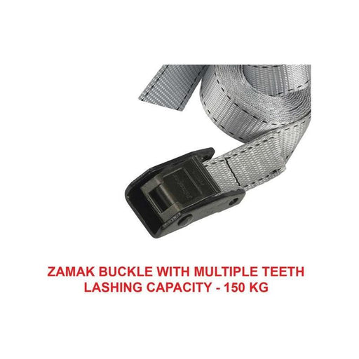 Master Lock Lashing Strap with Metal Buckle, Grey 5m 150kg (Single) Master Lock - RockBottom Northampton