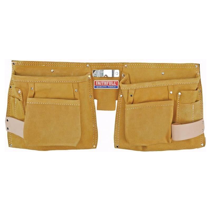 Faithfull Double Tool & Nail Pouch Faithfull - RockBottom Northampton