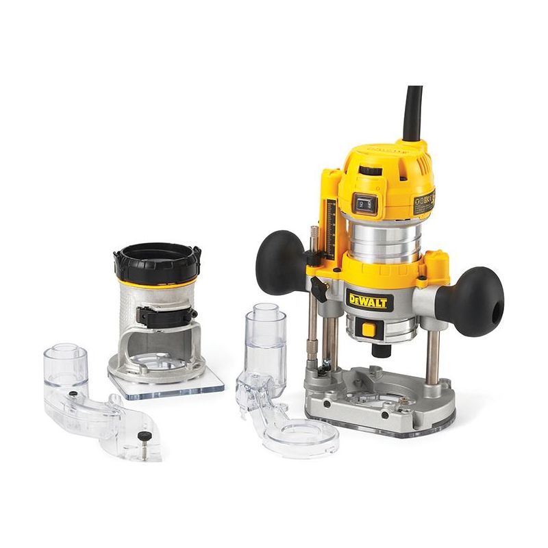 Dewalt Power Tools D26204K 1/4in Premium Plunge & Fixed Base Combi Router 900W 240V DeWALT Power Tools - RockBottom Northampton