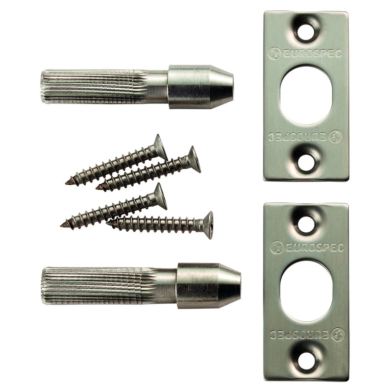 Security Hinge Bolt Set Stainless Steel - Boxed - Satin Stainless Steel 56 x 13 mm