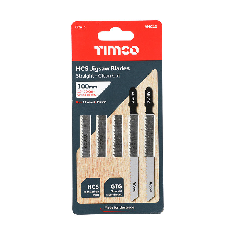 TIMCO Jigsaw Blades Wood Cutting HCS Blades - T101AO