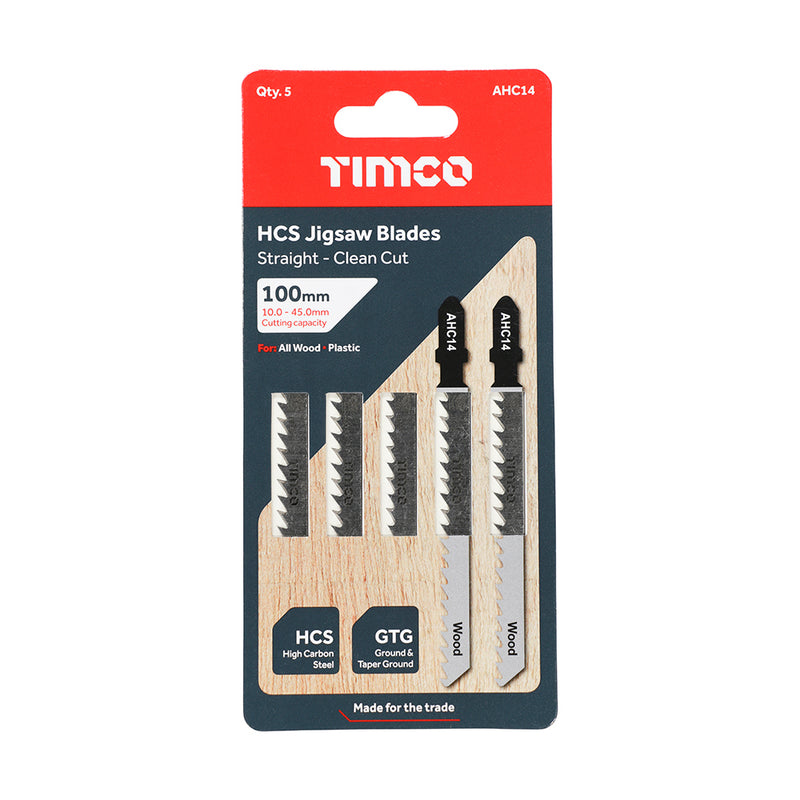 TIMCO Jigsaw Blades Wood Cutting HCS Blades - T101AO