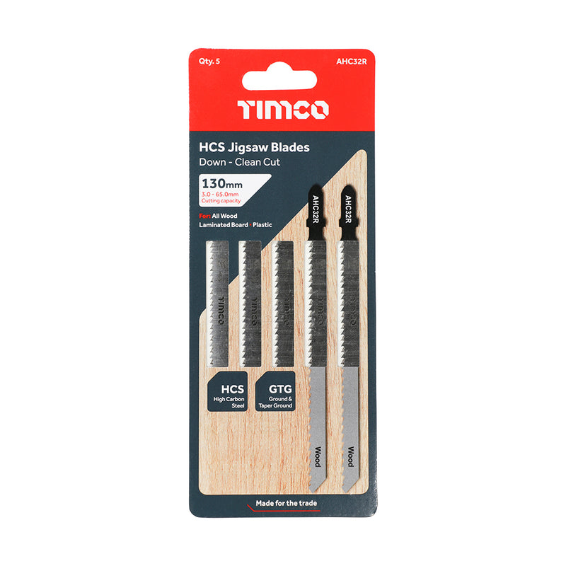 TIMCO Jigsaw Blades Wood Cutting HCS Blades - T101AO