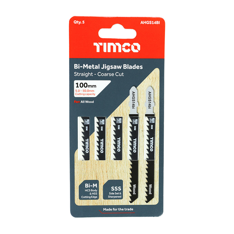 TIMCO Jigsaw Blades Wood Cutting Bi-Metal Blades
