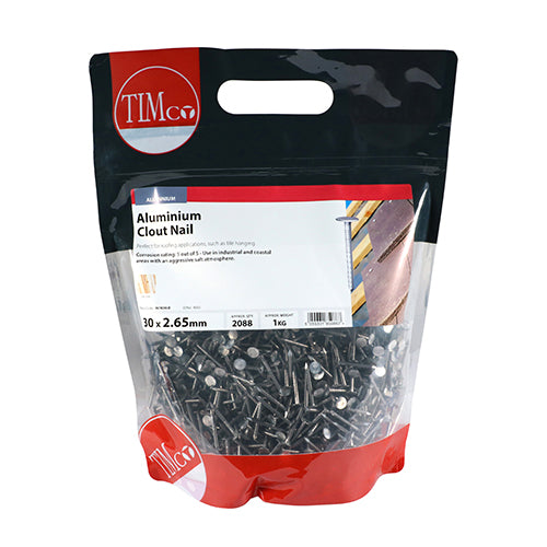 TIMCO Clout Nails Aluminium — 1kg Bag