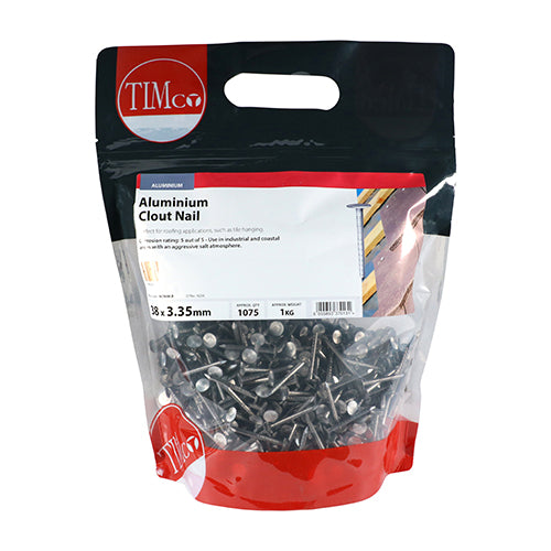 TIMCO Clout Nails Aluminium — 1kg Bag