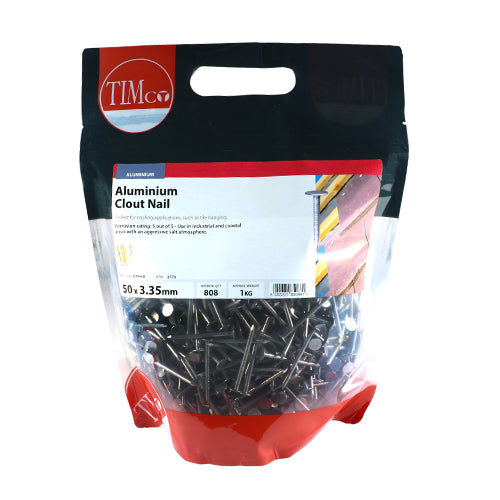 TIMCO Clout Nails Aluminium — 1kg Bag