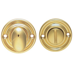 Turn & Release To Suit Bathroom Lock / Oval Turn - Polished Brass 45MM
