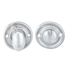 Turn & Release To Suit Bathroom Lock / Oval Turn - Polished Chrome 45MM
