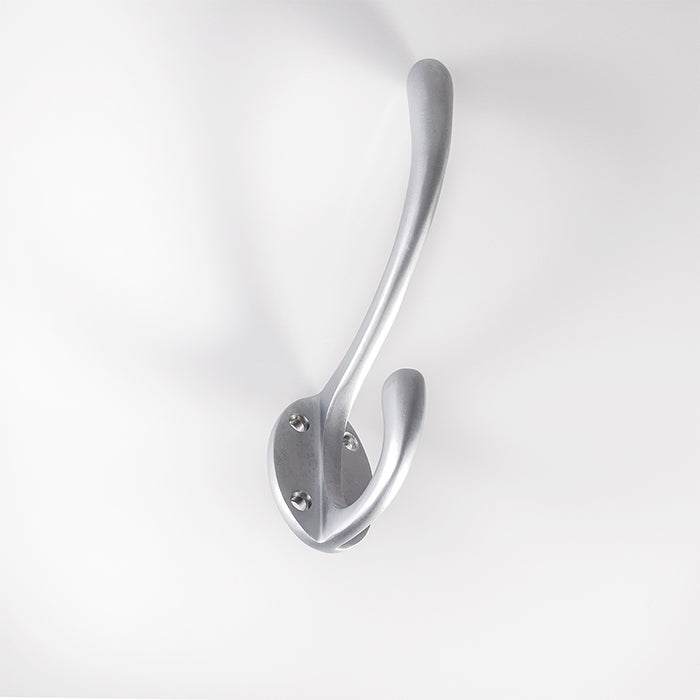 Heavy Architectural Quality Hat & Coat Hook - Satin Chrome 143mm