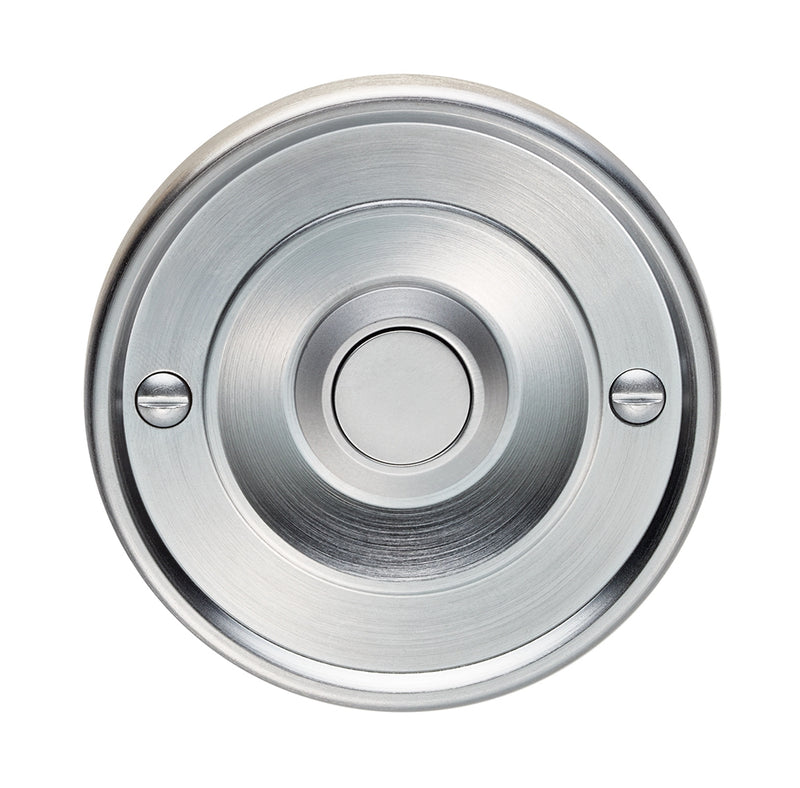 Round Bell Push - Satin Chrome 65 x 7
