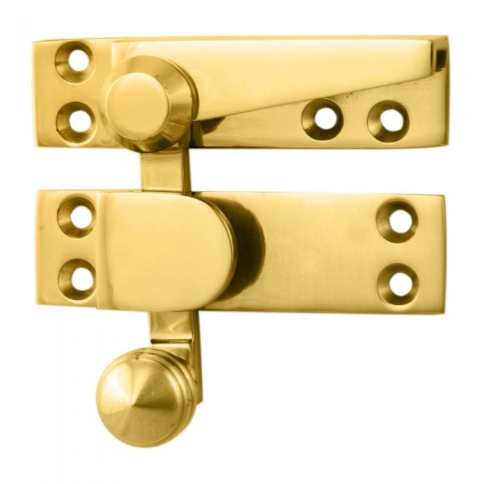 Architectural Quality Sash Fastener (Quadrant Arm) - Polished Brass 70MM X 20MM
