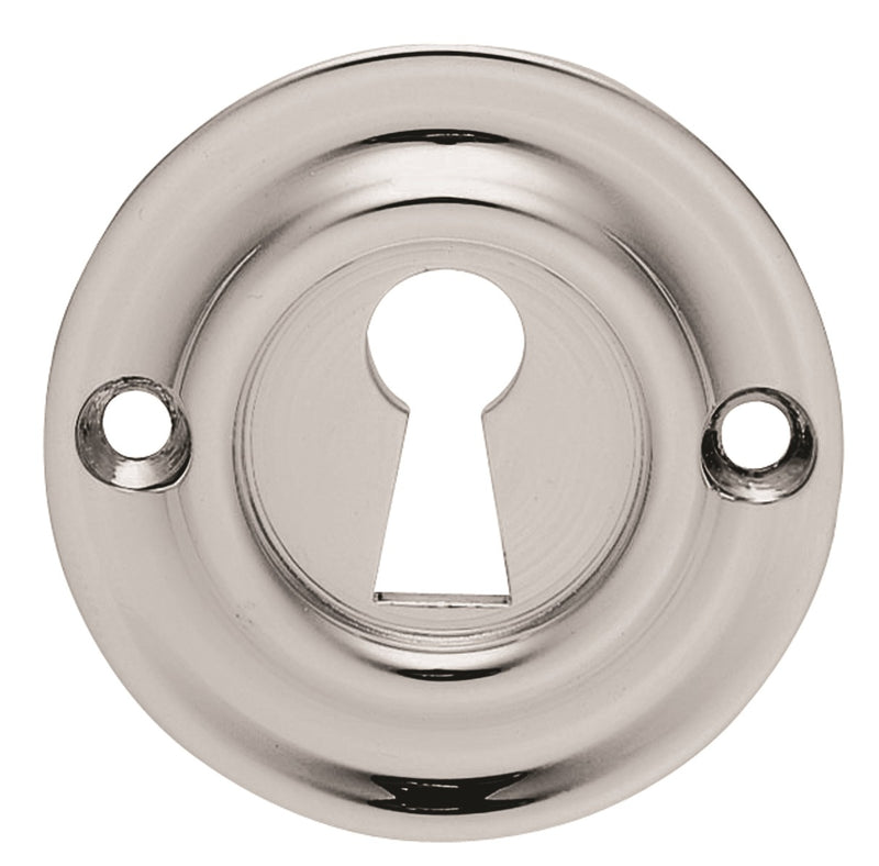 Victorian Escutcheon Lock Profile Round Face Fix - Polished Chrome 42MM