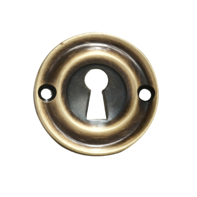 Victorian Escutcheon Lock Profile Round Face Fix - Florentine Bronze 42MM