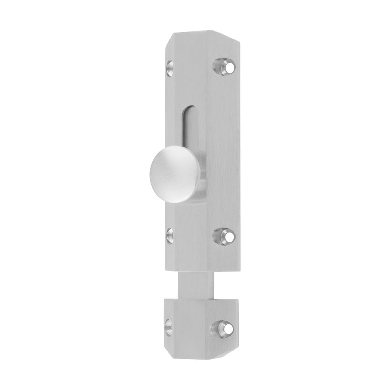 102 X 36Mm Surface Bolt C/W Keep Flat & Angled Mortice Keeps - Satin Chrome 102mm