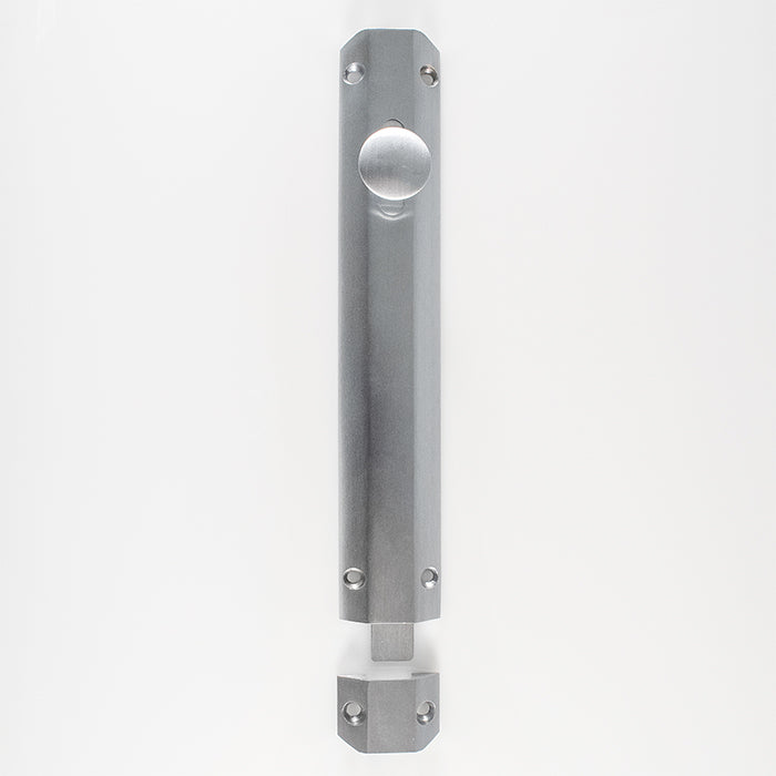 203 X 36Mm Surface Bolt C/W Keep Flat & Angled Mortice Keeps - Satin Chrome 202MM