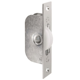 Sash Window Axle Pulley No 2 Square Chrome Forend With Nylon Wheel - Polished Chrome 117MM X 25MM