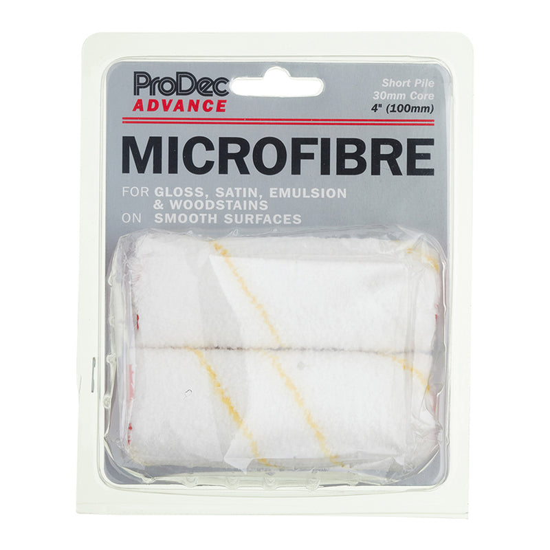 ProDec Advance 2pk Jumbo Core Short Pile 4" Microfibre Mini Rollers