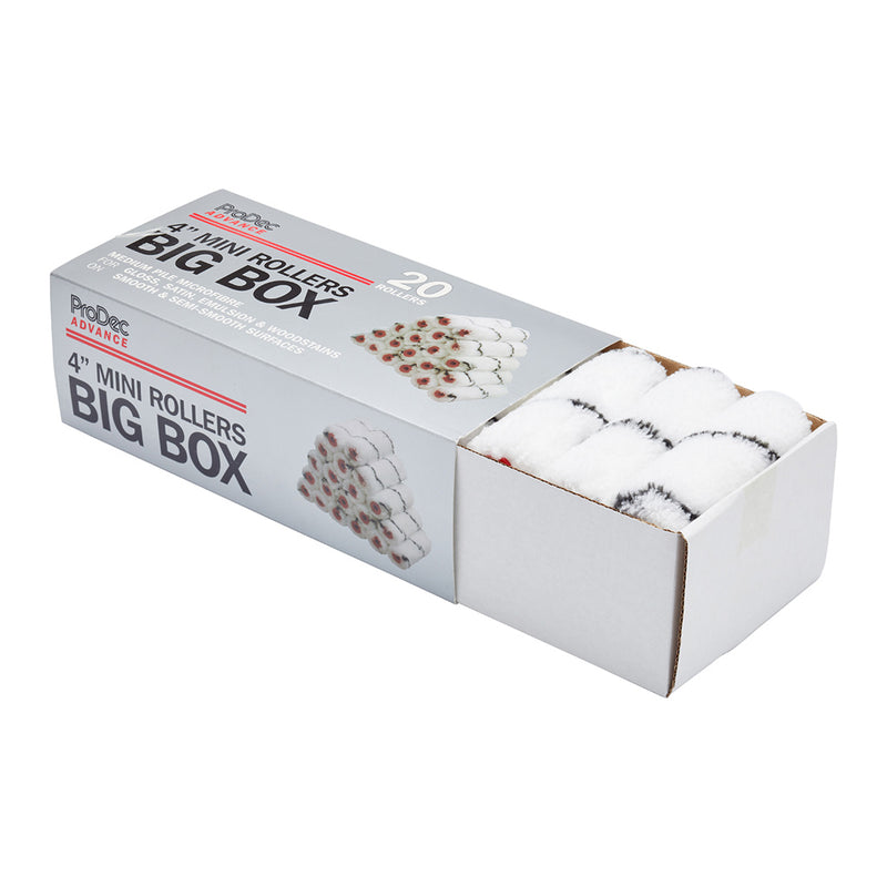 ProDec Advance 20pk Big Box Medium Pile Microfibre 4" Mini Rollers