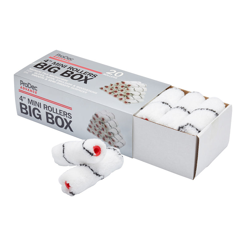 ProDec Advance 20pk Big Box Medium Pile Microfibre 4" Mini Rollers