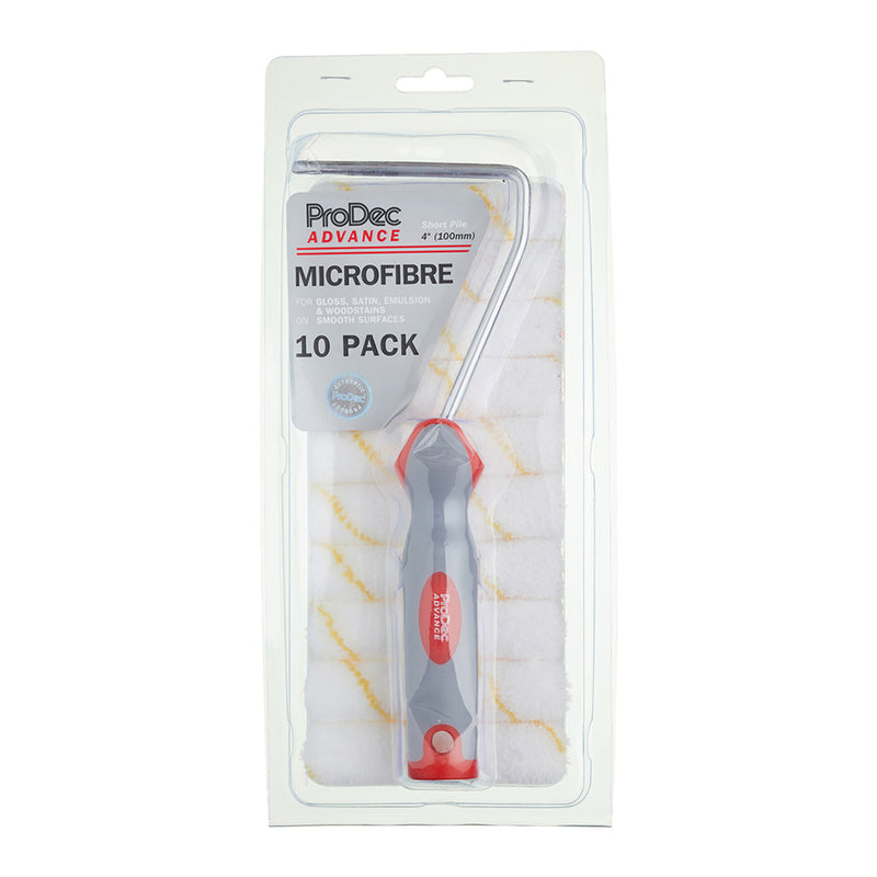 ProDec Advance 11pc Short Pile Microfibre 4" Mini Rollers & Frame