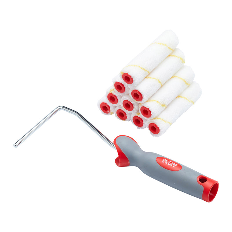 ProDec Advance 11pc Short Pile Microfibre 4" Mini Rollers & Frame
