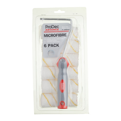 ProDec Advance 7pc Jumbo Core Short Pile Microfibre 4" Mini Rollers & Frame