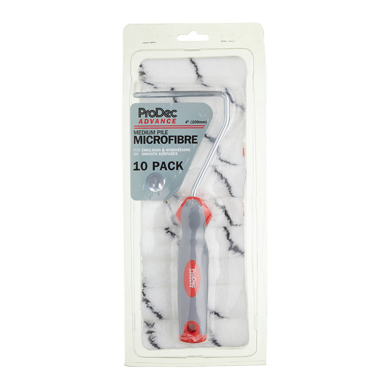 ProDec Advance 11pc Medium Pile Microfibre 4" Mini Rollers & Frame